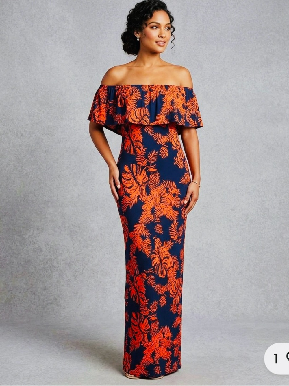 BOOHOO Tropical themed Palm Leaf Stretchy dress 8 Maxi party boho casual summer